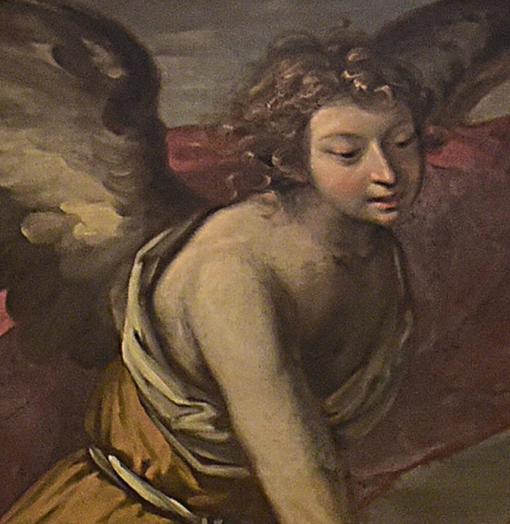 Particolare del dipinto "L’Angelo Custode", nella chiesa parrocchiale di Sommariva Perno.